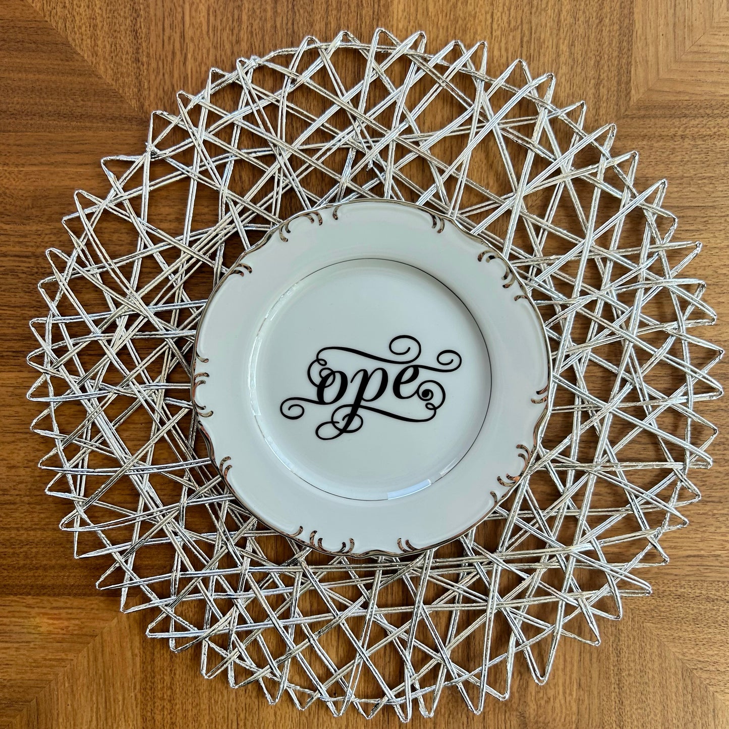 "Ope" | Vintage Upcycled Plate | 7.5 in