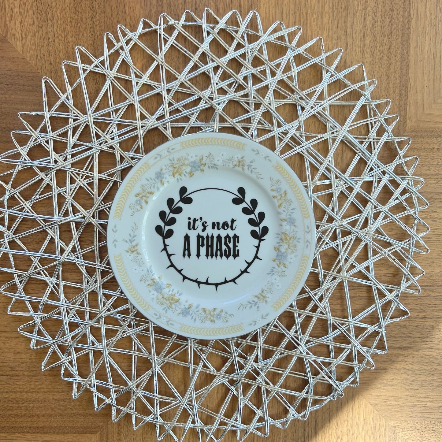 "It's Not a Phase" | Elder Emo Decor | Upcycled Vintage Decorative Plate | 7 in