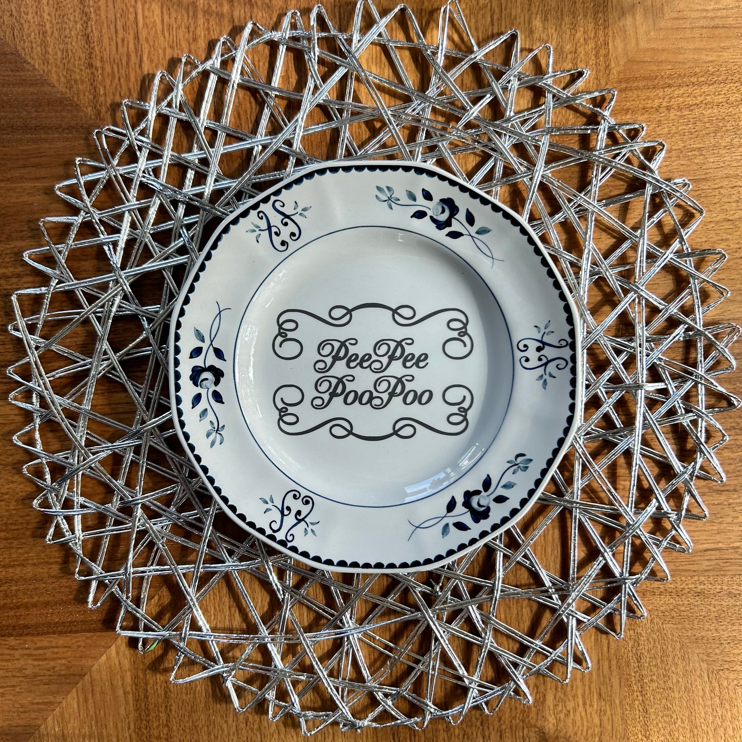 "Pee Pee Poo Poo" | Funny Bathroom Decor | Upcycled Vintage Decorative Plate | 8 in