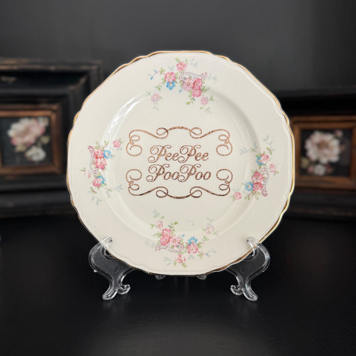 "Pee Pee Poo Poo" | Funny Bathroom Decor | Upcycled Decorative Plate | 6 in