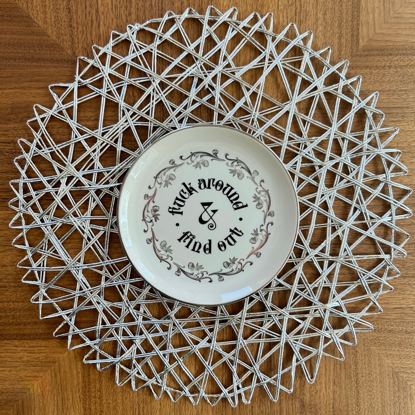 "Fuck Around and Find Out" | Vintage Upcycled Plate | 6.75 in