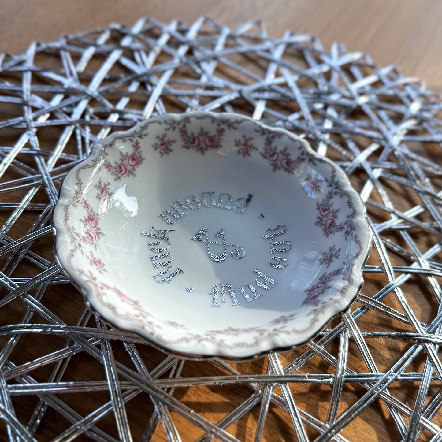"Fuck Around and Find Out" | Vintage Upcycled Trinket Tray | 5 in
