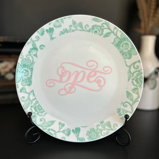 "Ope" | Upcycled Decorative Plate | 9 in