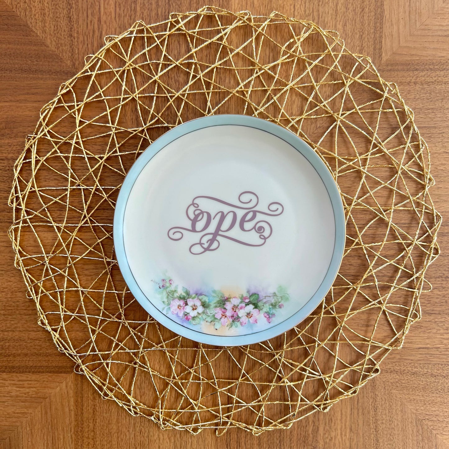 "Ope" | Vintage Upcycled Plate | 7.75 in