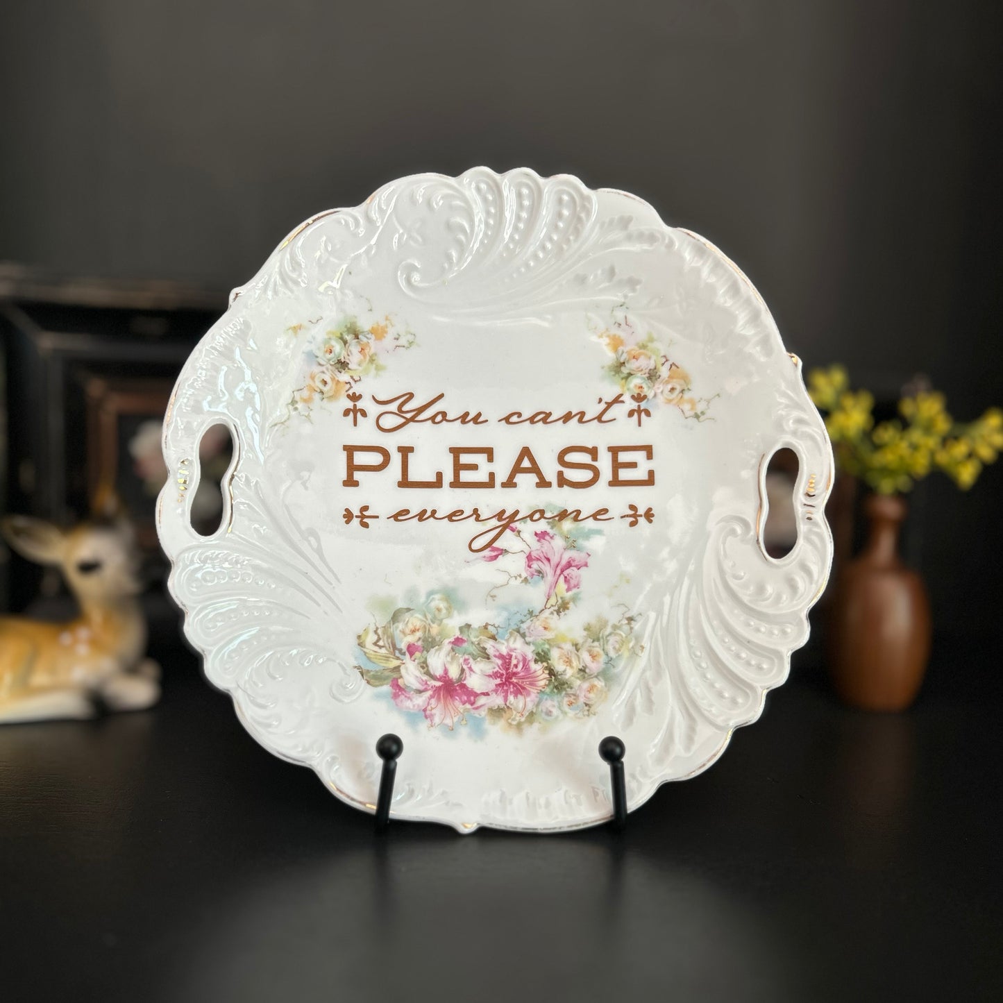 "You Can't Please Everyone" | Snarky Decor | Upcycled Vintage Decorative Platter | 9 in