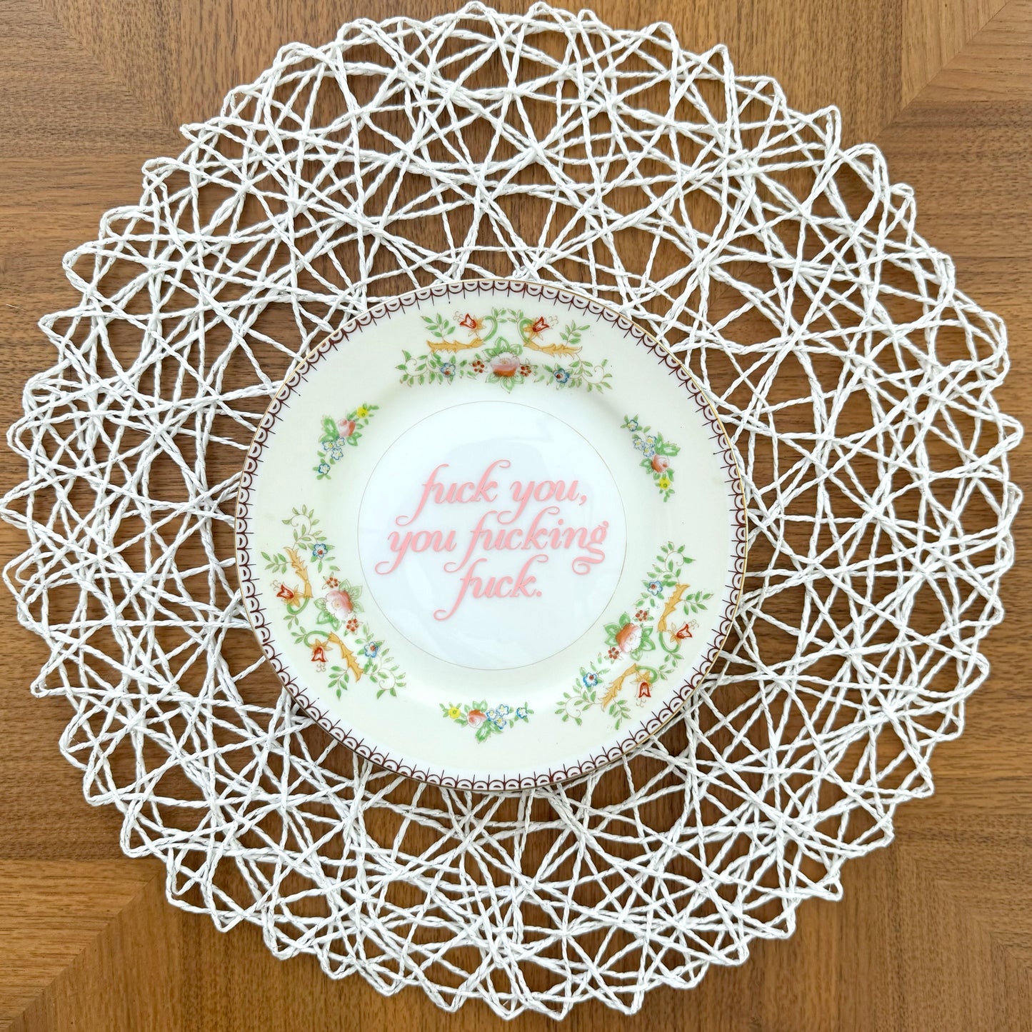 "Fuck You, You Fucking Fuck" | Vintage Decorative Plate | 7 in