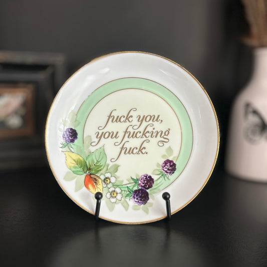 "Fuck You, You Fucking Fuck" | Sassy Decor | Upcycled Vintage Decorative Plate | 8 in