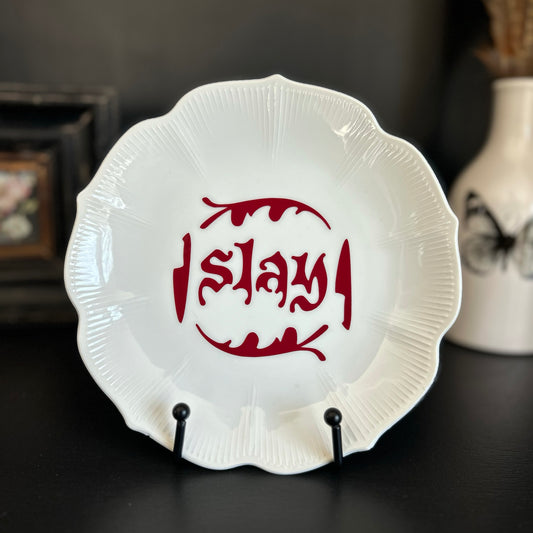 "Slay" | Vintage Decorative Plate | 8 in