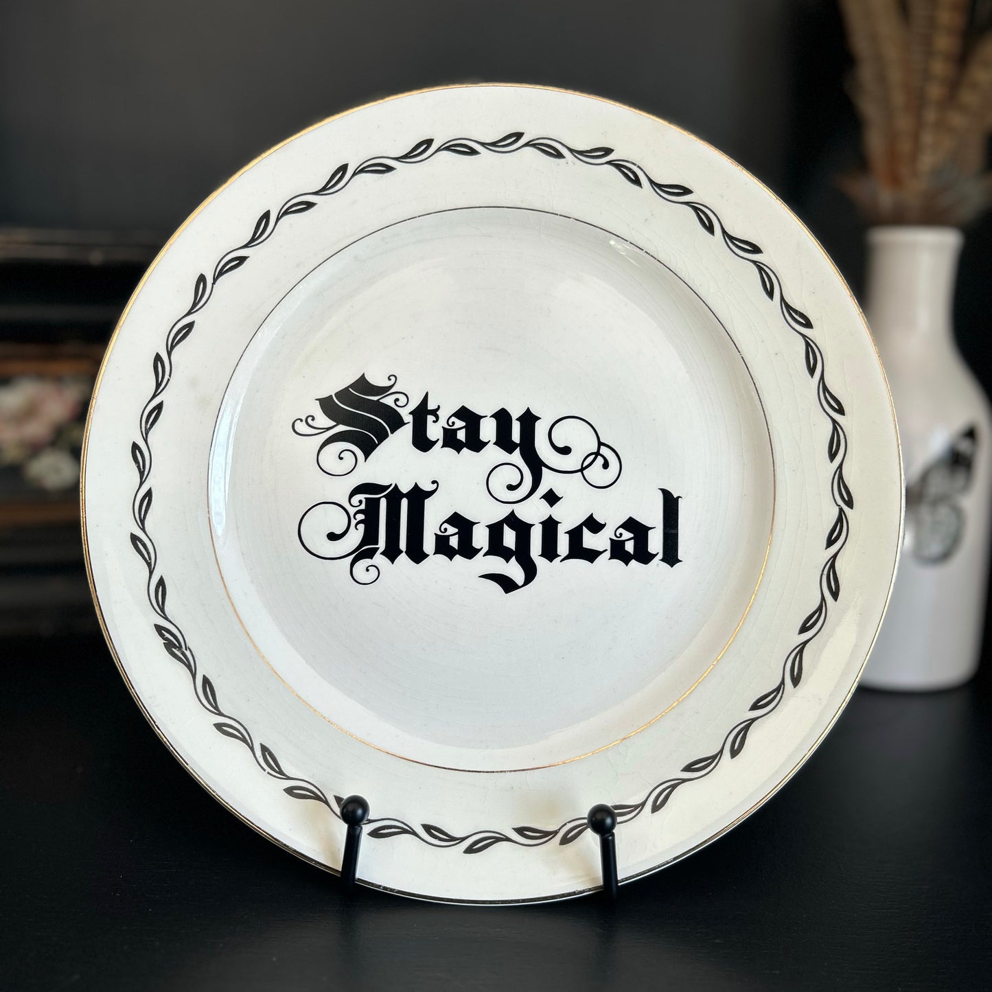 "Stay Magical" | Vintage Upcycled Plate | 10.125 in