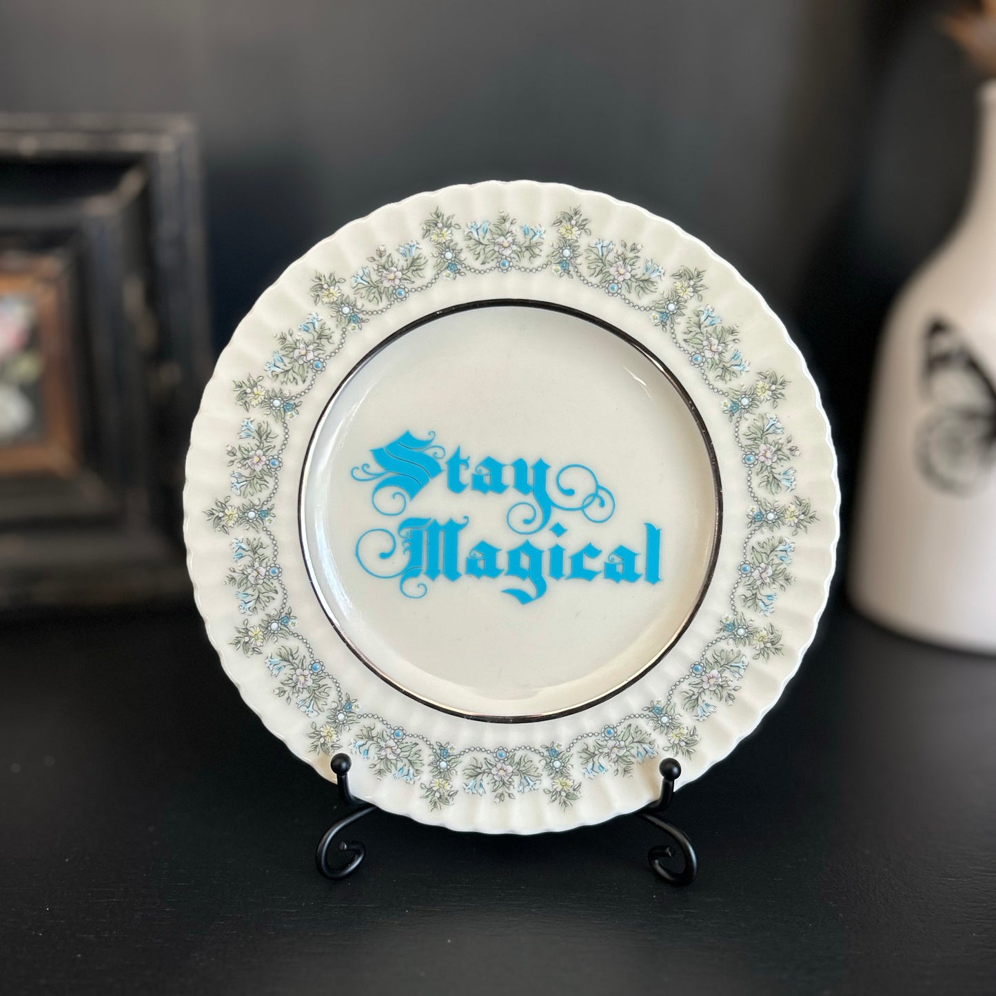 "Stay Magical" | Decorative Upcycled Saucer | 6.25 in