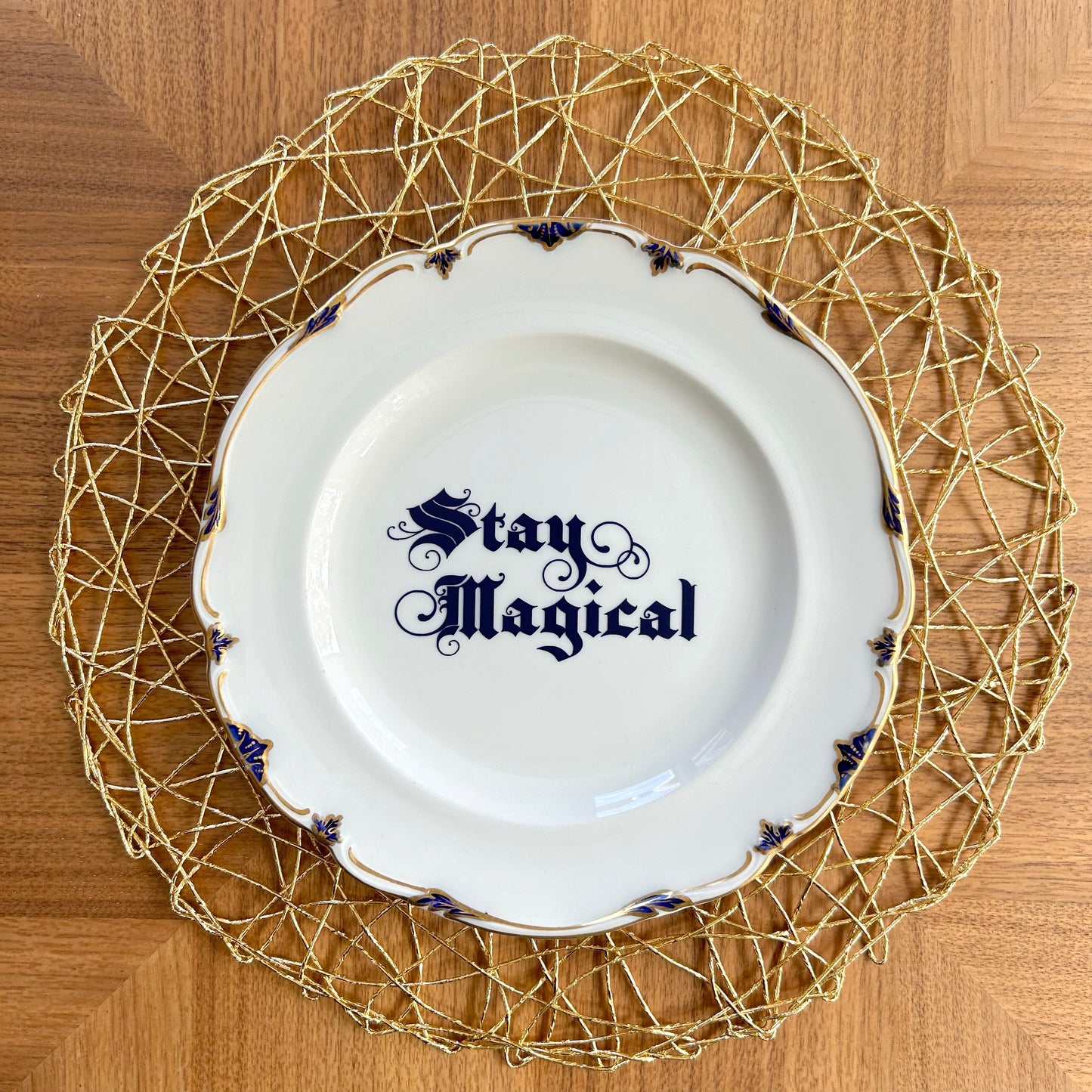 "Stay Magical" | Vintage Upcycled Plate | 10 in