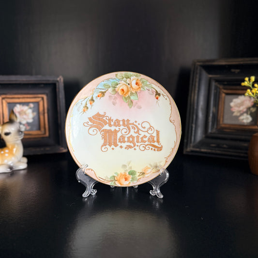 "Stay Magical" | Witchy Decor | Upcycled Vintage Decorative Plate | 6 in