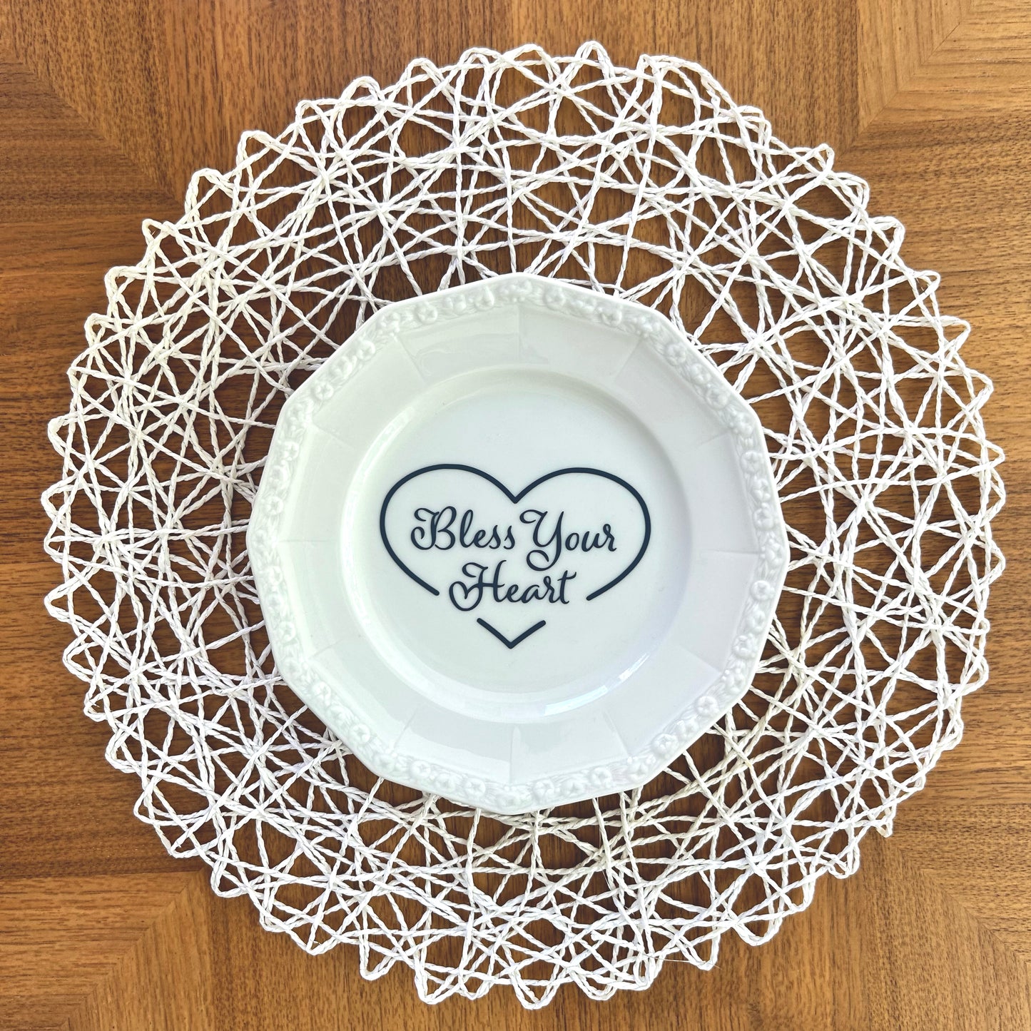 "Bless Your Heart" | Vintage Upcycled Plate | 8 in