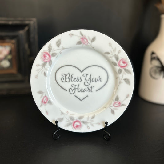 "Bless Your Heart" | Vintage Upcycled Saucer | 6.5 in