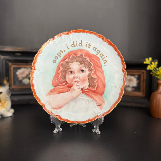 "oops i did it again" | Upcycled Vintage Decorative Plate | 8 in