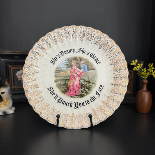 "She's Beauty, She's Grace" | Upcycled Vintage Decorative Plate | 10 in