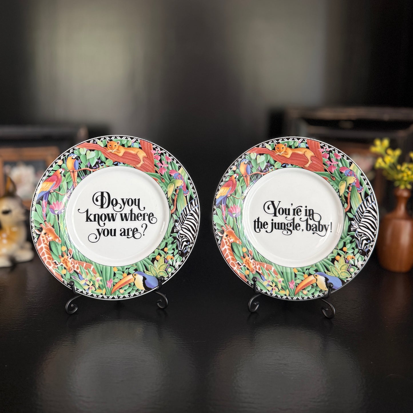 You're in the Jungle | Unique Home Decor | Upcycled Decorative Plate | 6 in