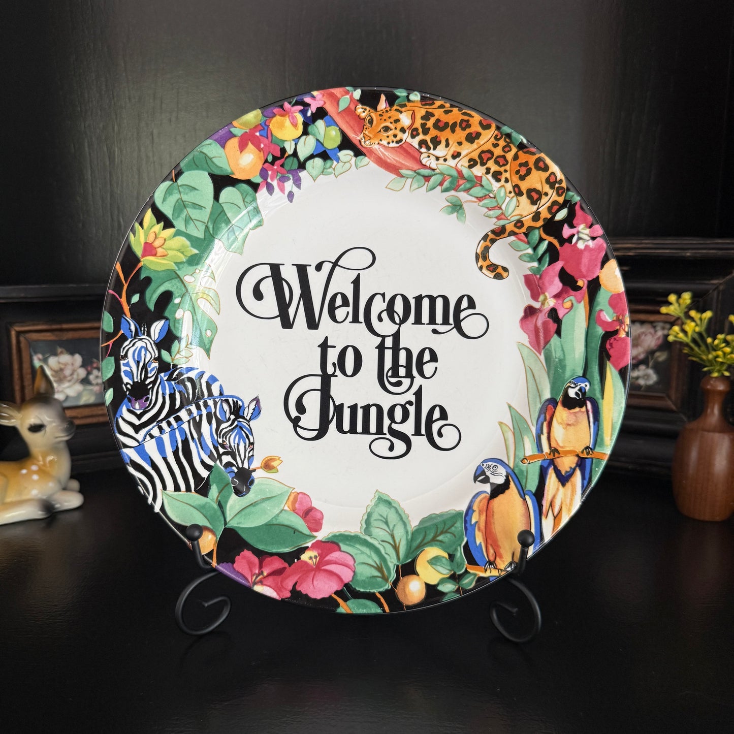 Welcome to the Jungle | Unique Home Decor | Upcycled Decorative Plate | 10.5 in