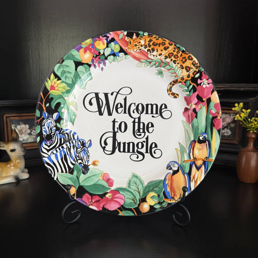 Welcome to the Jungle | Unique Home Decor | Upcycled Decorative Plate | 10.5 in