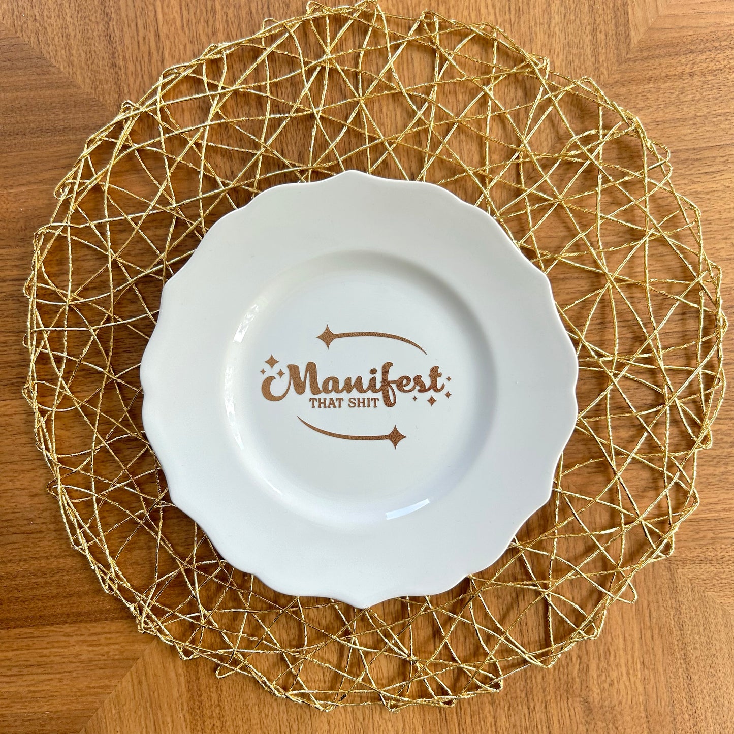 "Manifest That Shit" | Decorative Upcycled Plate | 8.5 in