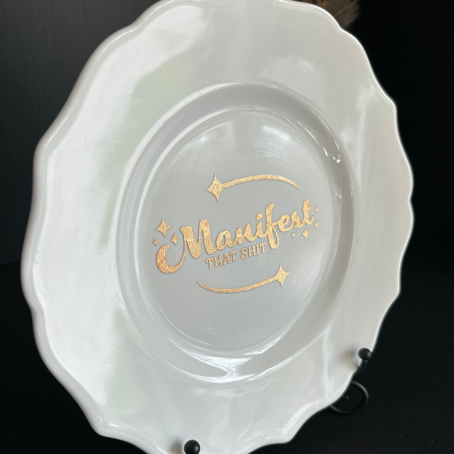 "Manifest That Shit" | Decorative Upcycled Plate | 8.5 in