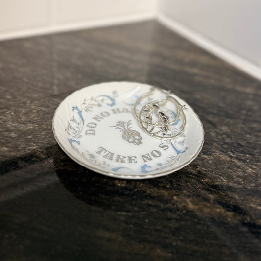 "Do No Harm, Take No Shit" | Vintage Decorative Tiny Trinket Tray | 4 in