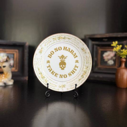Do No Harm| Trinket Tray | Upcycled Decorative Vintage Dish | 6 in