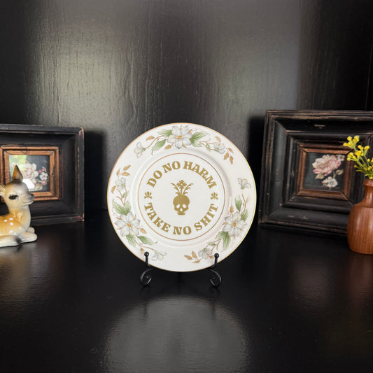 Do No Harm | Sassy Home Decor | Upcycled Vintage Decorative Plate  | 6 in