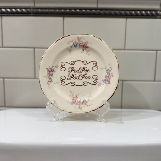 "Pee Pee Poo Poo" | Funny Bathroom Decor | Upcycled Decorative Plate | 6 in