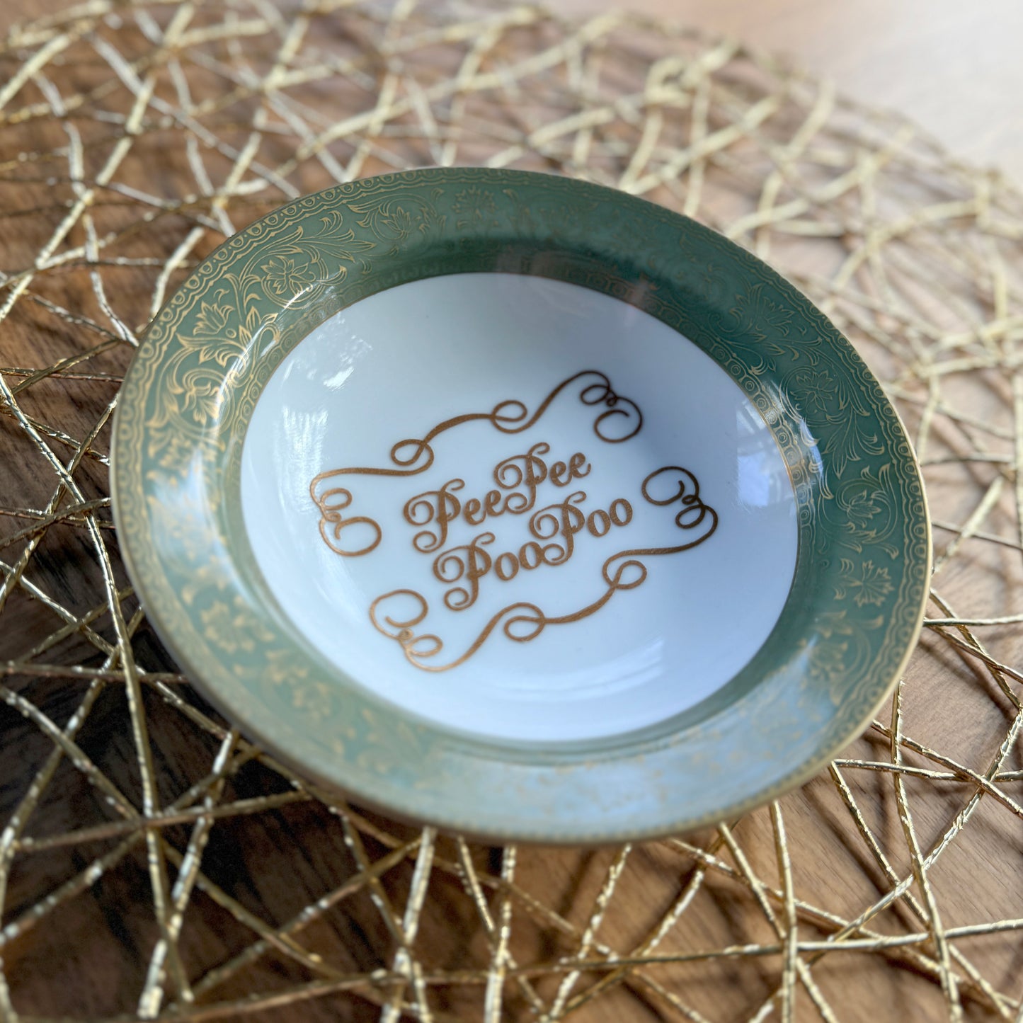 "Pee Pee Poo Poo" | Vintage Upcycled Trinket Tray | 5.5 in