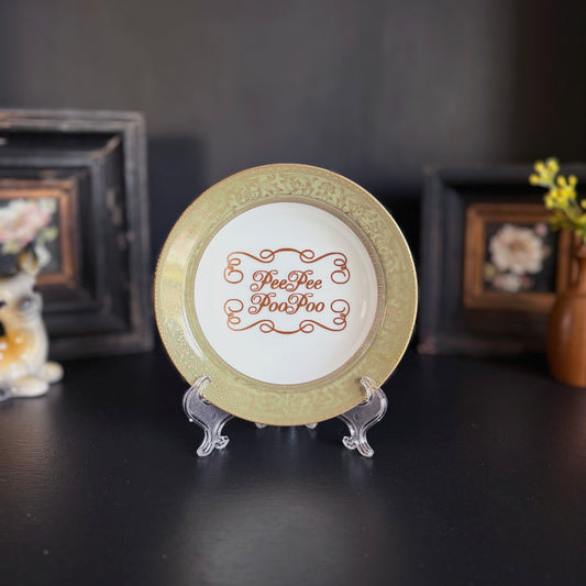 "Pee Pee Poo Poo" | Vintage Upcycled Trinket Tray | 5.5 in