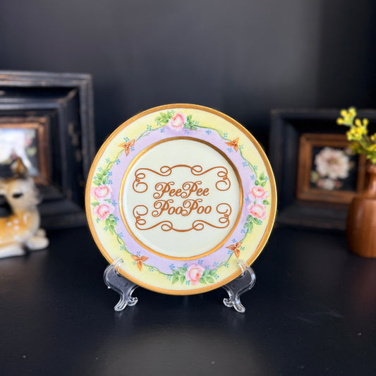 "Pee Pee Poo Poo" | Funny Bathroom Decor | Upcycled Vintage Decorative Plate | 6 in