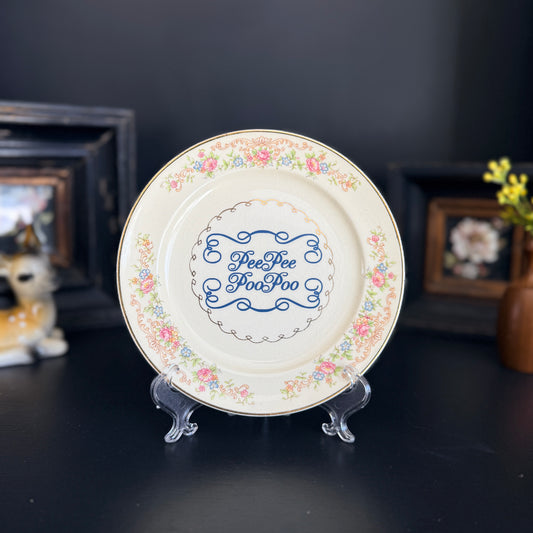 "Pee Pee Poo Poo" | Funny Bathroom Decor | Upcycled Vintage Decorative Plate | 6.5 in