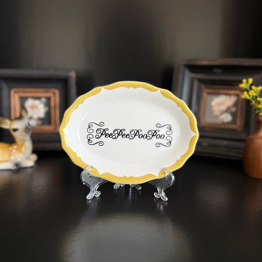 "Pee Pee Poo Poo" | Funny Bathroom Decor | Upcycled Vintage Decorative Plate | 5 x 7 in