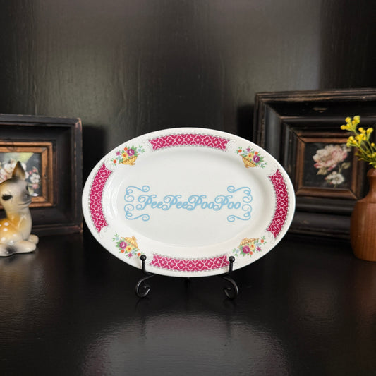 Pee Poo | Funny Bathroom Decor | Upcycled Vintage Decorative Plate | 5 x 7 in