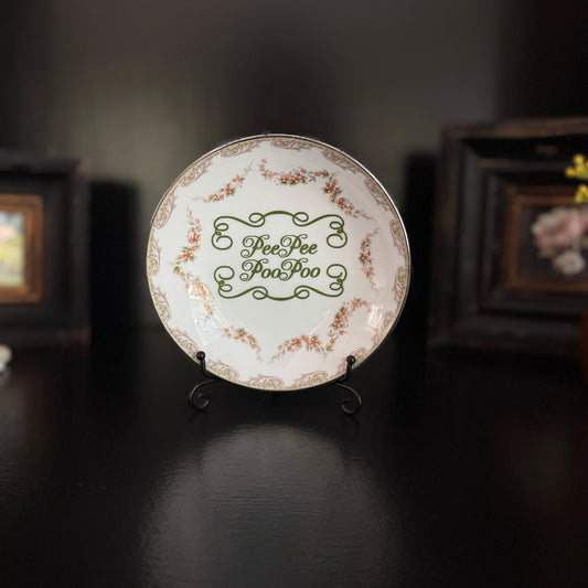 Pee Pee Poo Poo | Funny Bathroom Decor | Vintage Upcycled Trinket Tray | 5.5 in