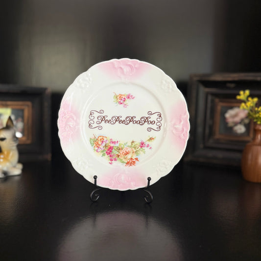 Pee Poo | Funny Bathroom Decor | Upcycled Vintage Decorative Plate | 7 in