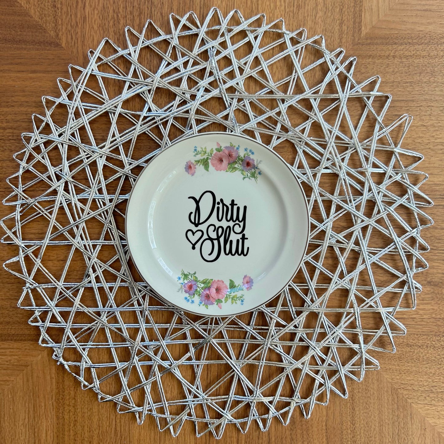 "Dirty Slut" | Vintage Upcycled Saucer | 6.25 in