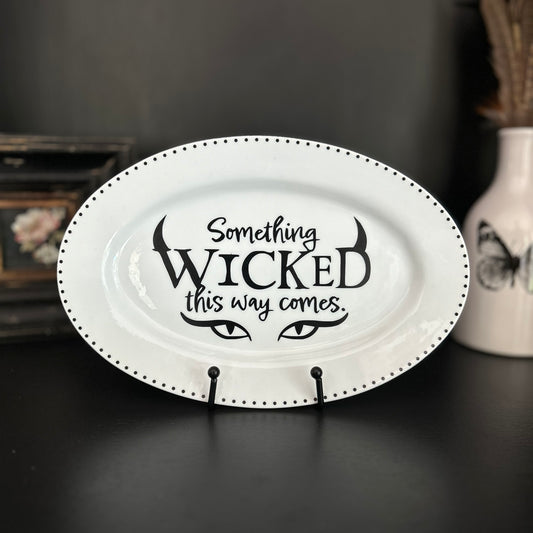 "Something Wicked" | Vintage Upcycled Plate |  12 x 8 in