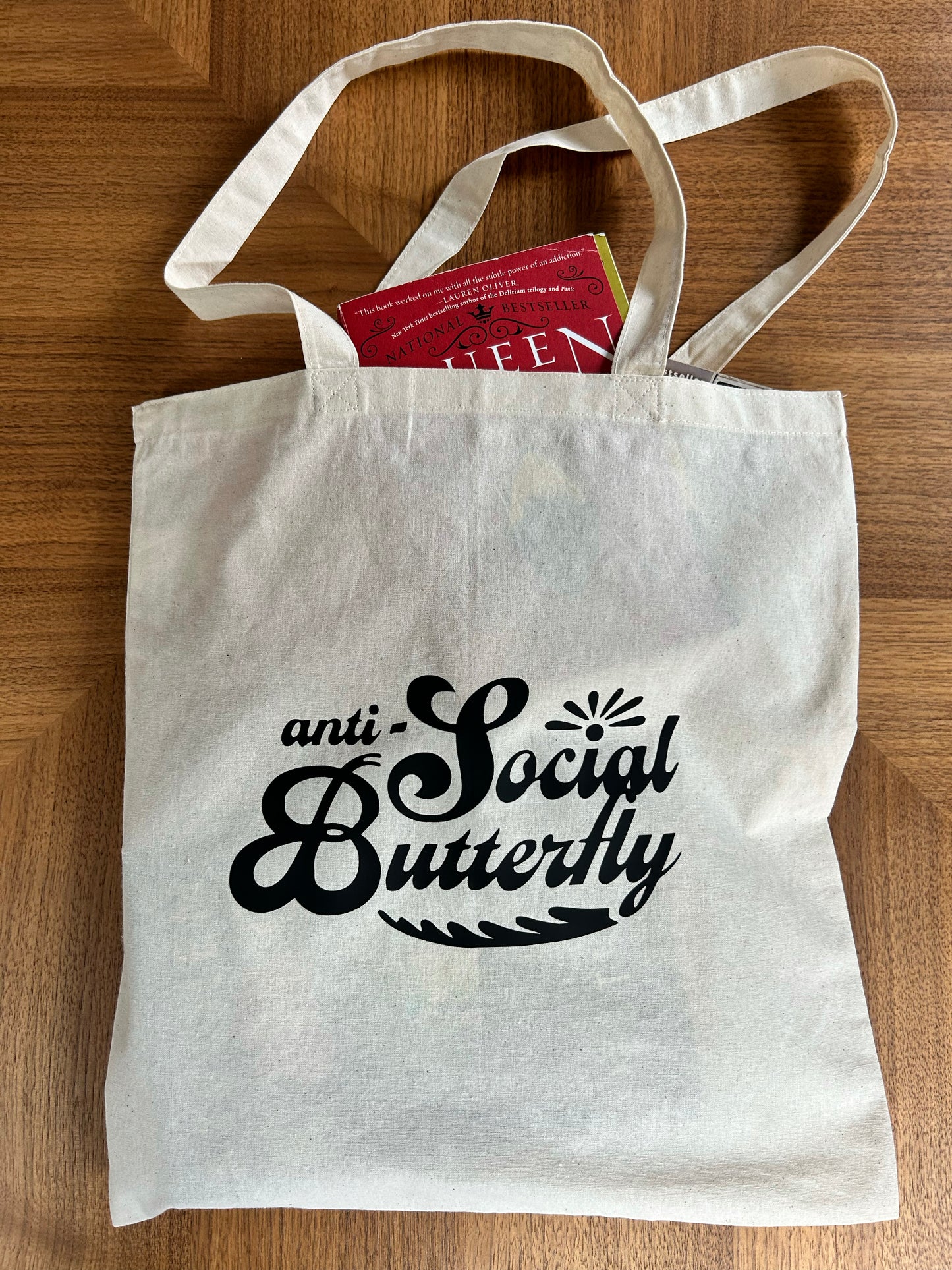 "Anti-Social Butterfly" Cotton Tote Bag