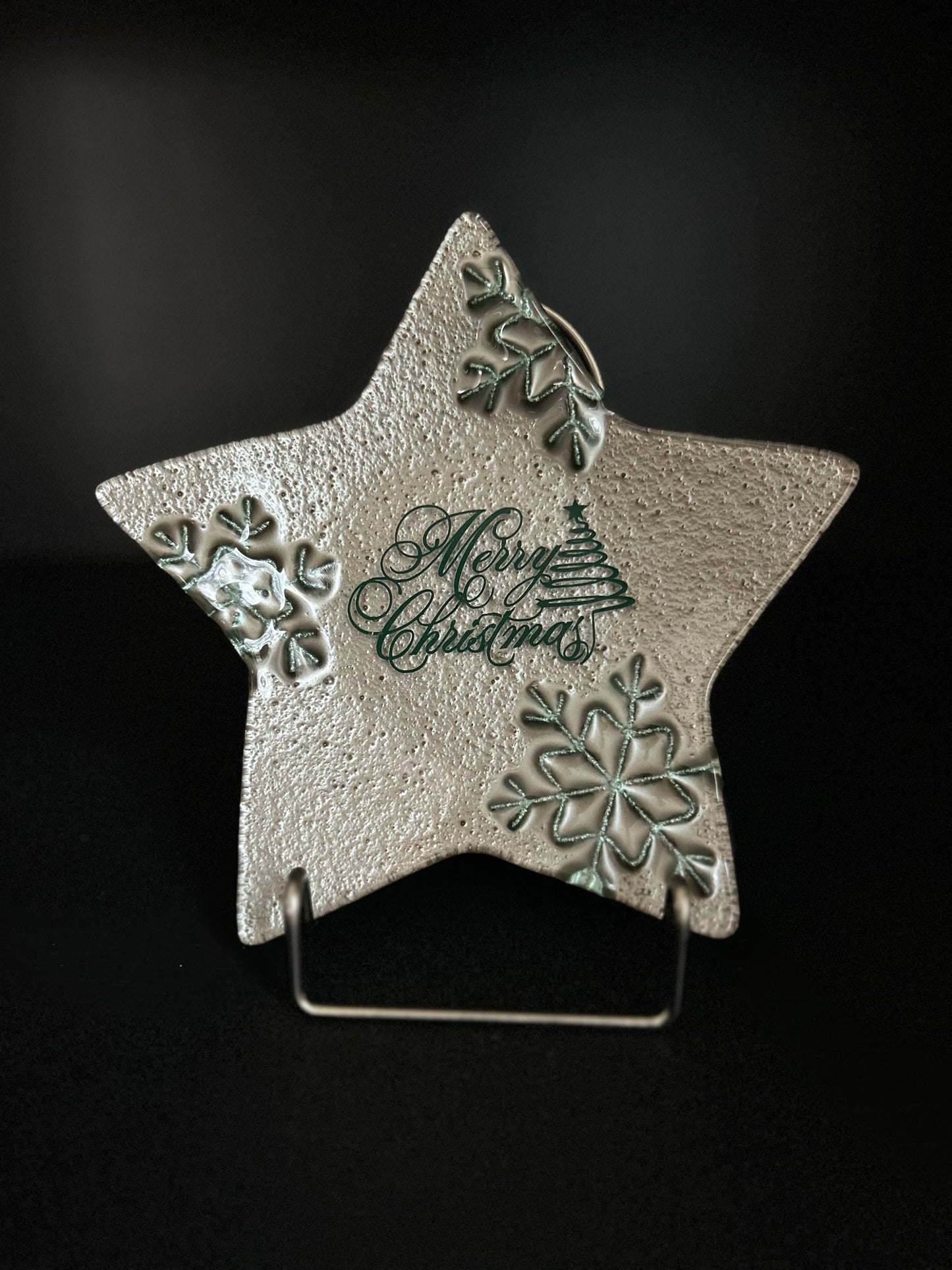 "Merry Christmas" | Vintage Upcycled Star Plate |  6.5 in