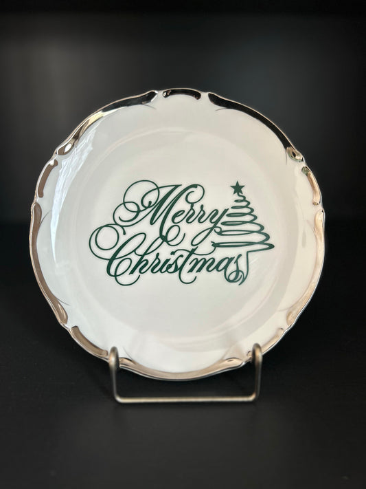 "Merry Christmas" | Vintage Decorative Plate |  7.75 in