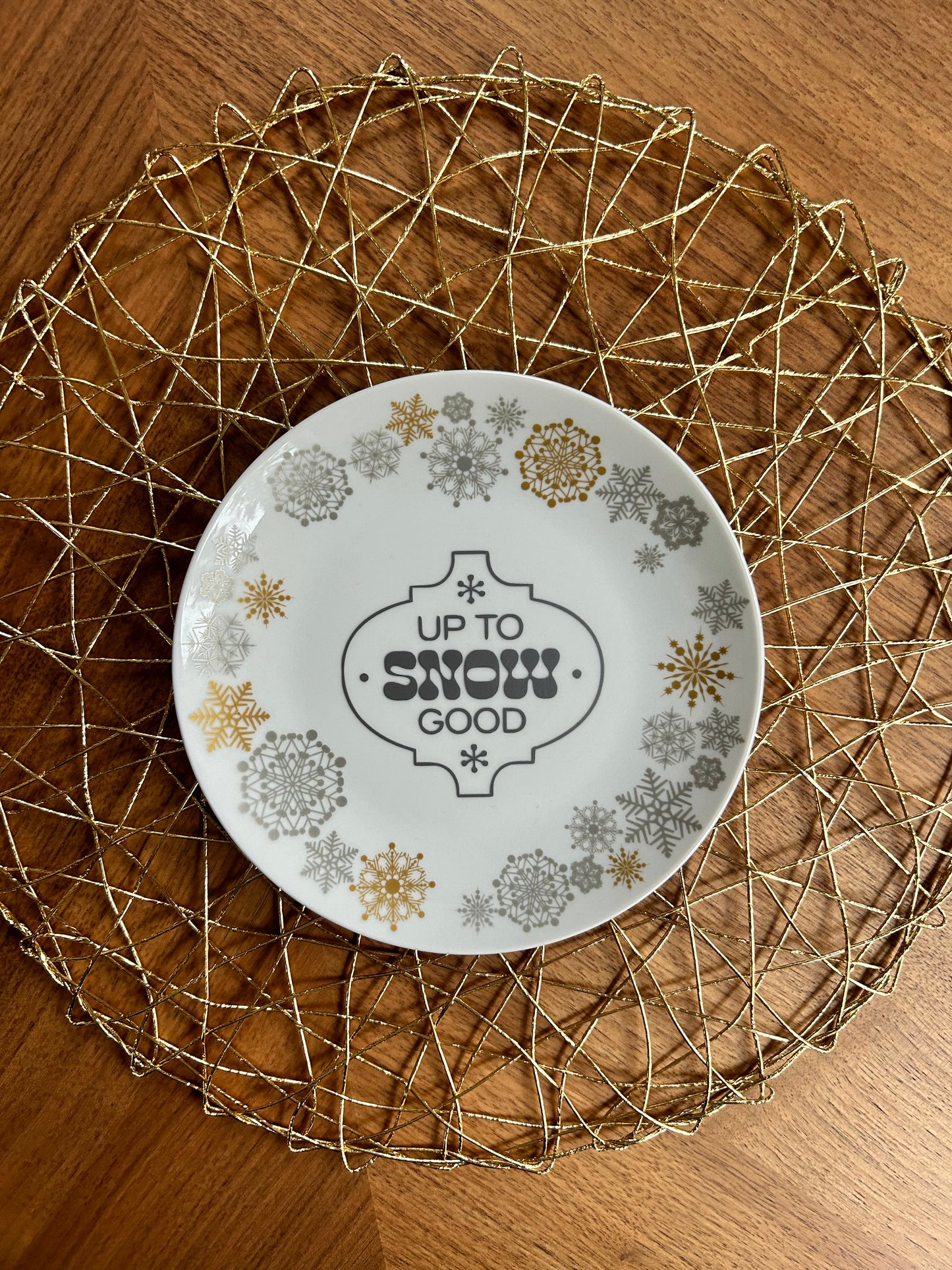 "Up To Snow Good" | Vintage Upcycled Plate | 7.5 in