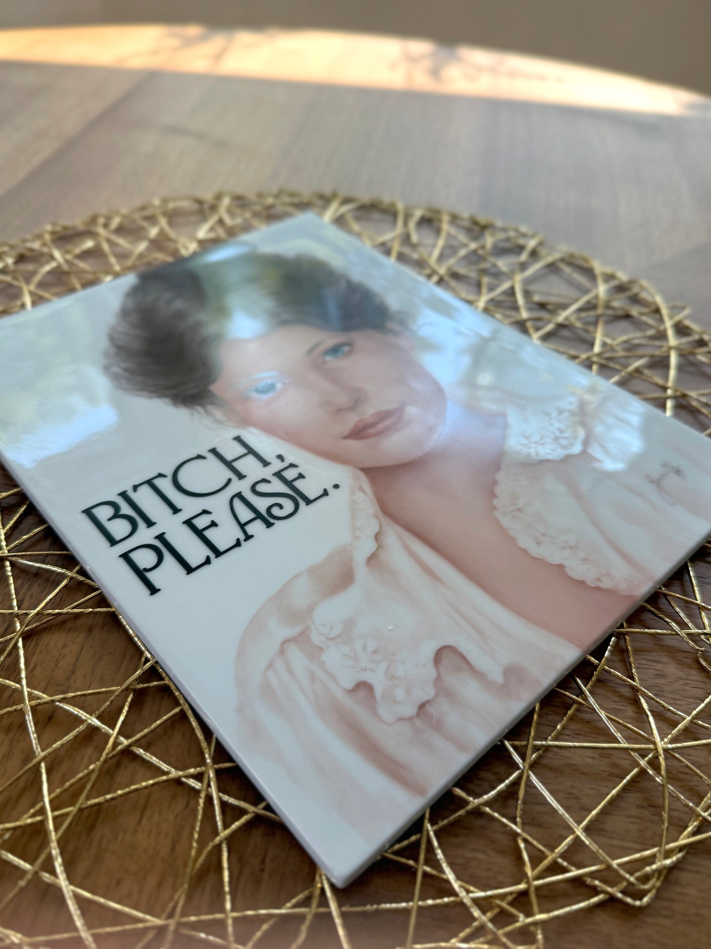 "Bitch Please" | Vintage Upcycled Painting |  10 in