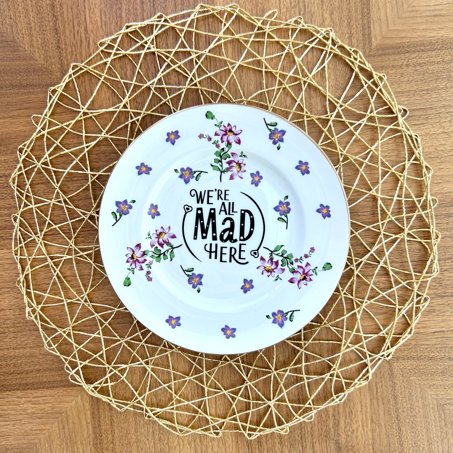 "We're All Mad Here" | Vintage Decorative Plate |  8 in