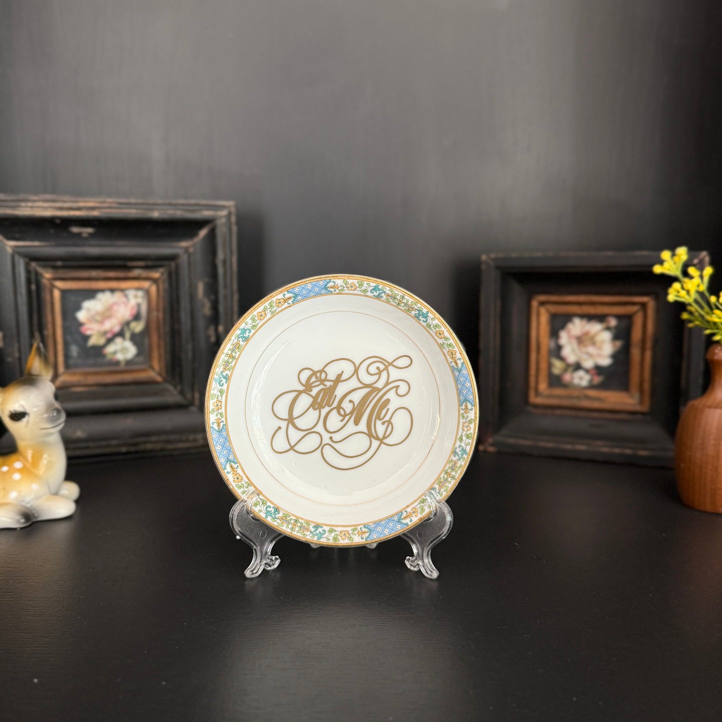 "Eat Me" | Sassy Home Decor | Alice in Wonderland | Upcycled Vintage Trinket Tray |  5 in