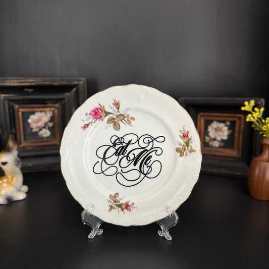 "Eat Me" | Sassy Home Decor| Alice in Wonderland | Upcycled Vintage Decorative Plate |  7 in